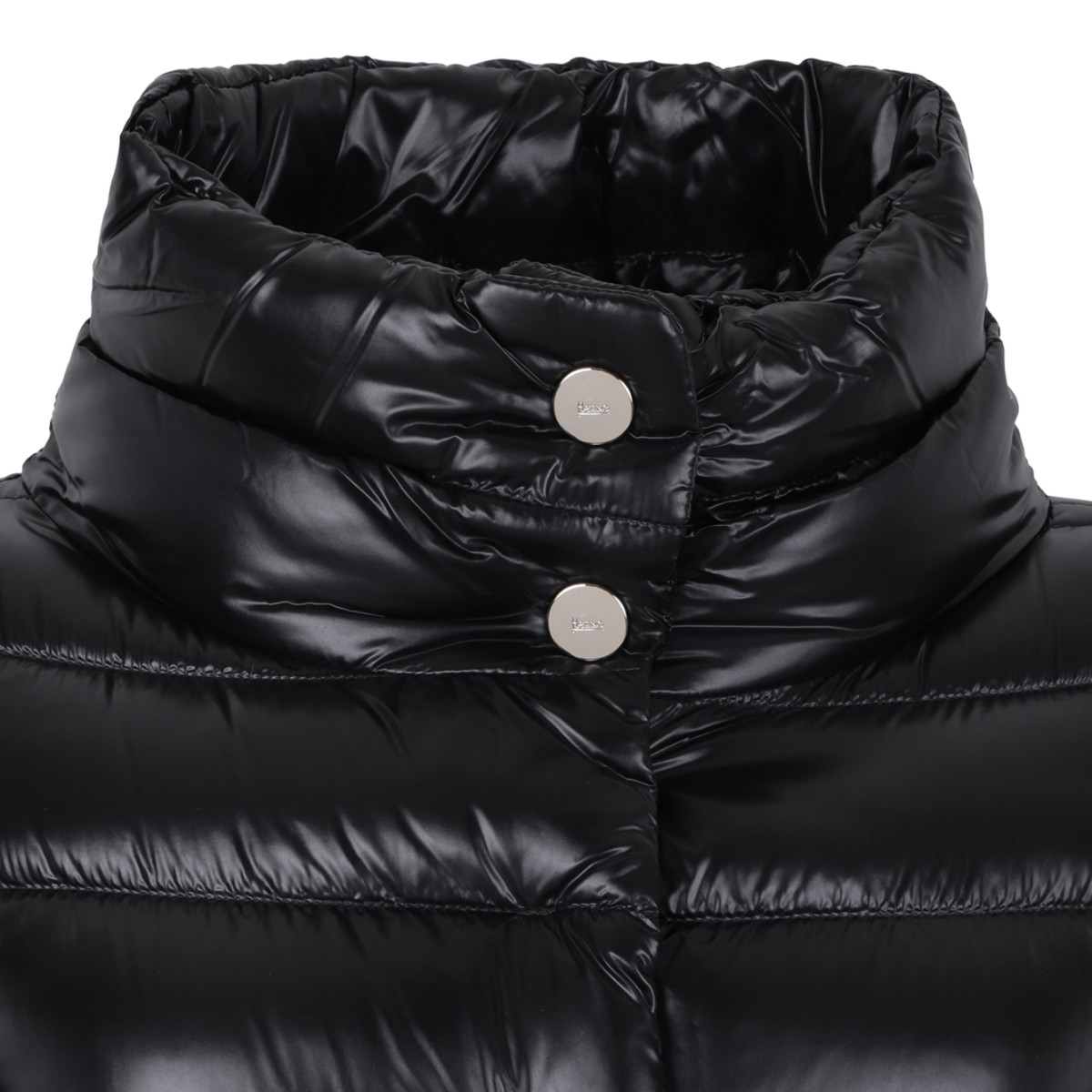Herno Black Hooded Down Coat.