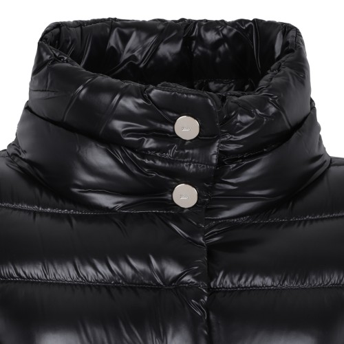 Herno Black Hooded Down Coat.
