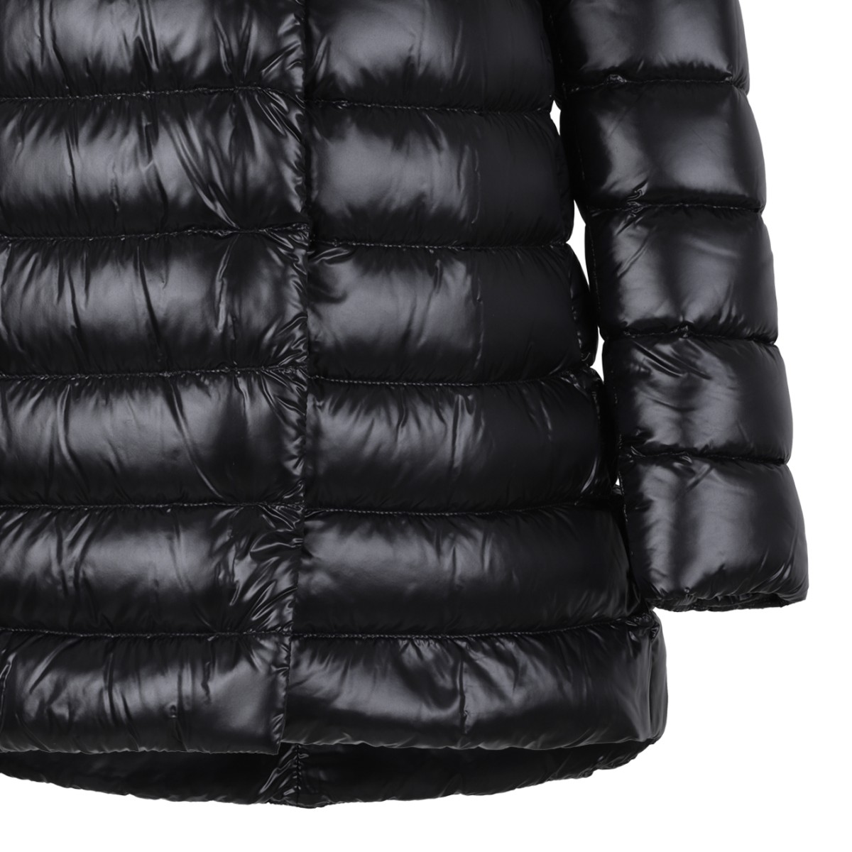 Herno Black Hooded Down Coat.