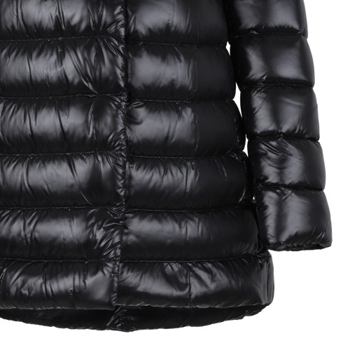 Herno Black Hooded Down Coat.