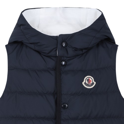Moncler Navy Hooded Down Vest.