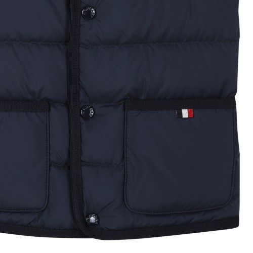 Moncler Navy Hooded Down Vest.