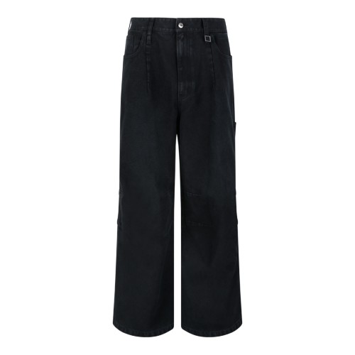 Wooyoungmi Black Wide-Leg Tailored Trousers.