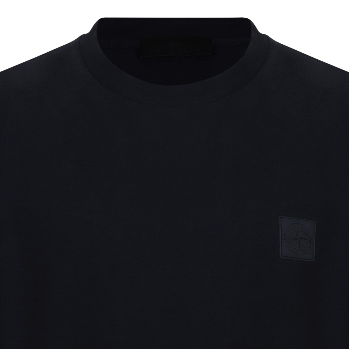 Stone Island Navy Cotton Logo T-Shirt.