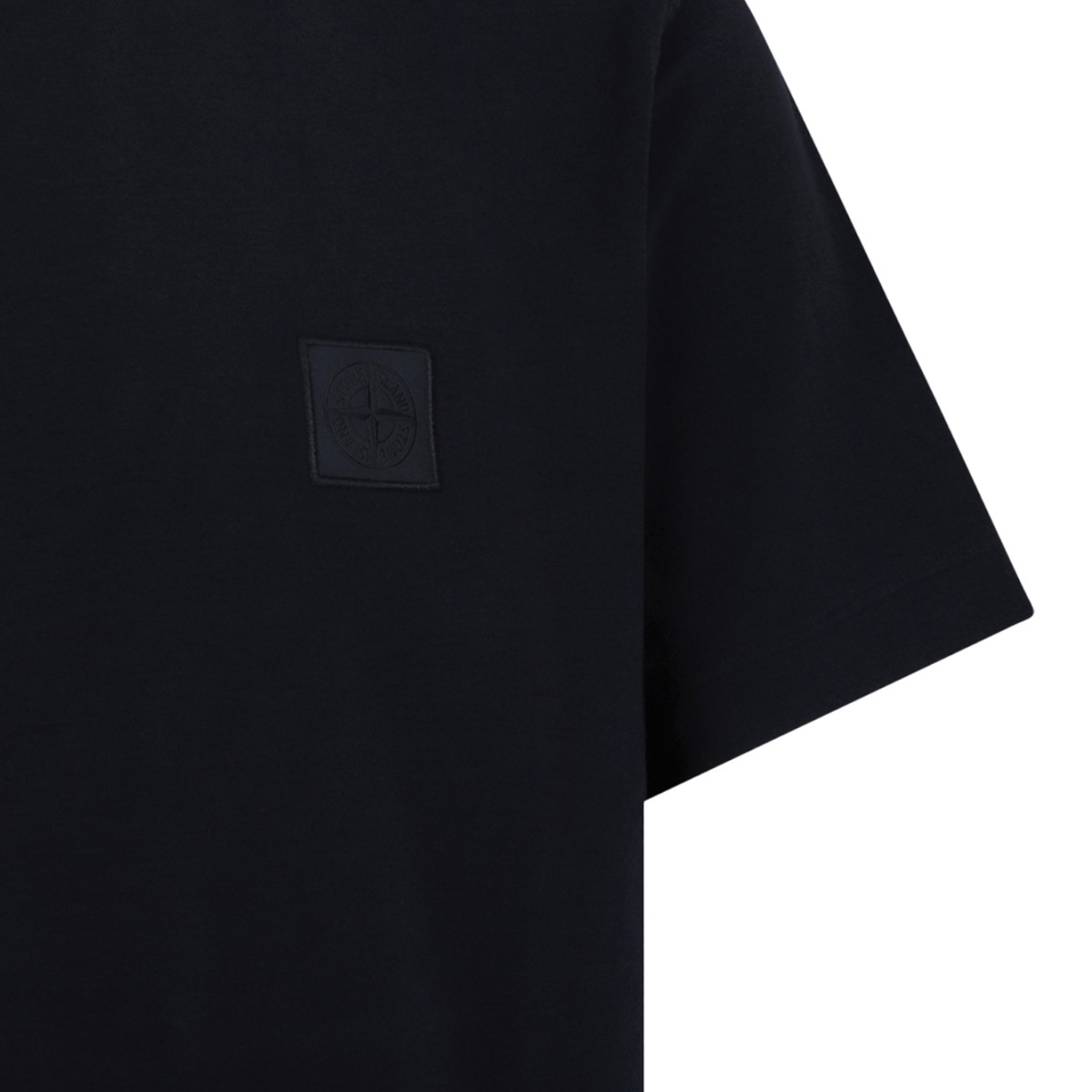 Stone Island Navy Cotton Logo T-Shirt.
