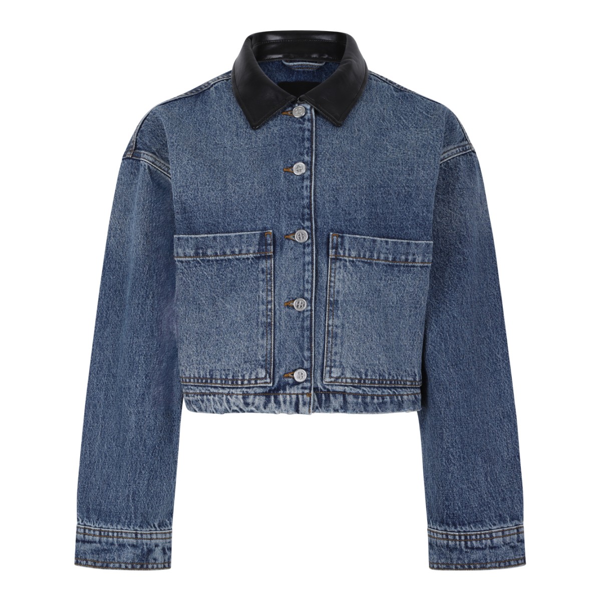 Anine Bing Cropped Denim Jacket.