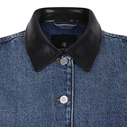 Anine Bing Cropped Denim Jacket.