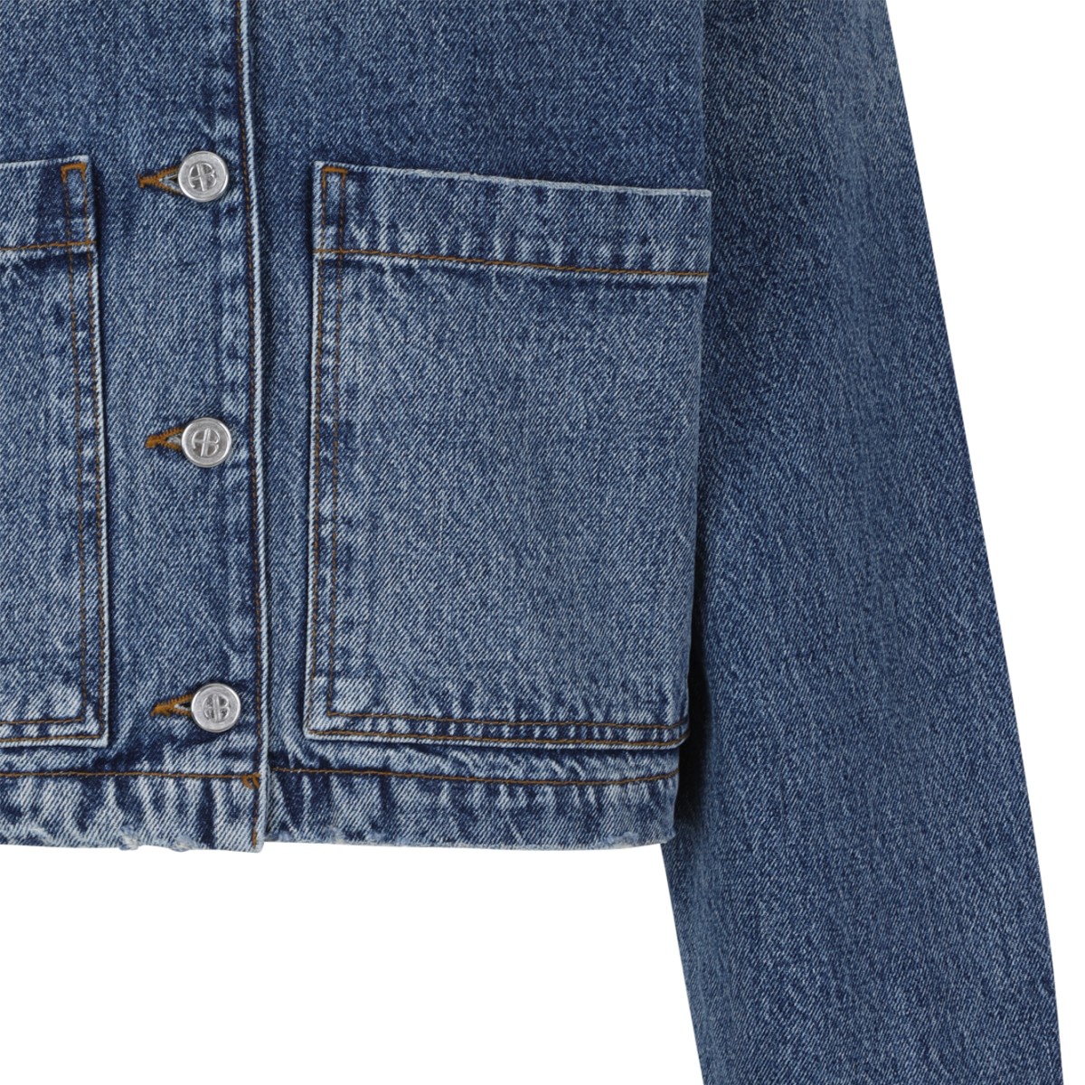 Anine Bing Cropped Denim Jacket.
