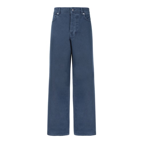 Stone Island Blue Cotton Tapered Trousers. 