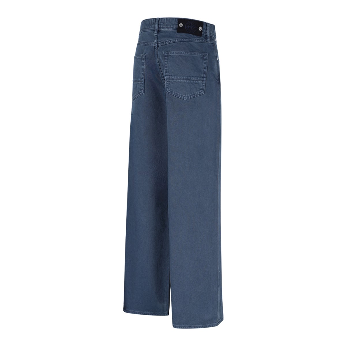 Stone Island Blue Cotton Tapered Trousers. 