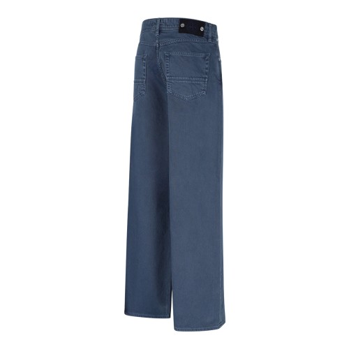 Stone Island Blue Cotton Tapered Trousers. 