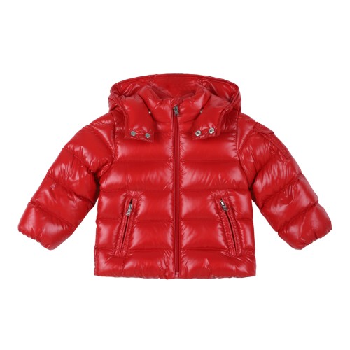 Moncler Red Hooded Down Jacket.