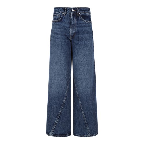 Anine Bing Blue Wide-Leg Jeans.