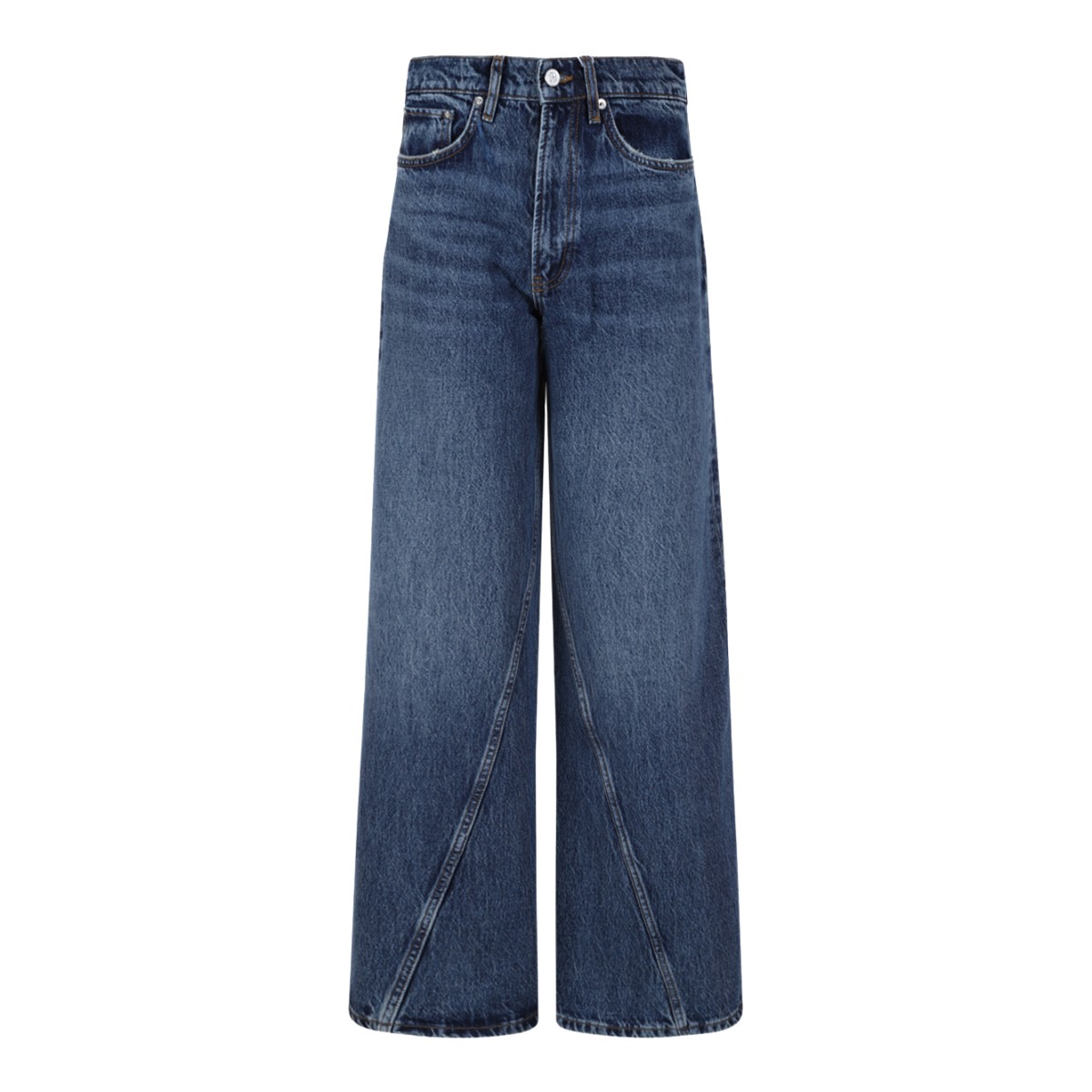 Anine Bing Blue Wide-Leg Jeans.