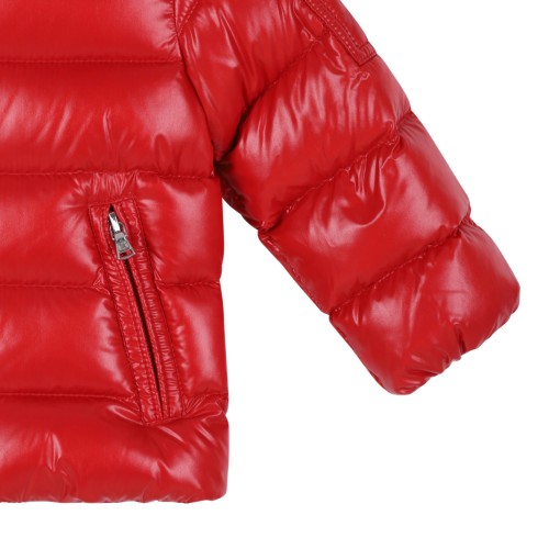 Moncler Red Hooded Down Jacket.
