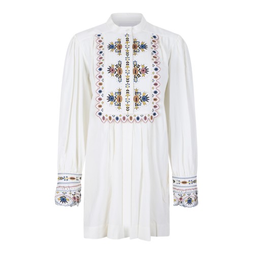 Isabel Marant White Embroidered Mini Dress.