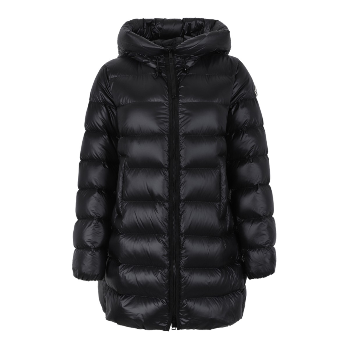 Moncler Black Hooded Down Coat.