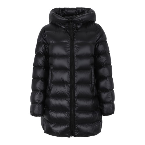 Moncler Black Hooded Down Coat.