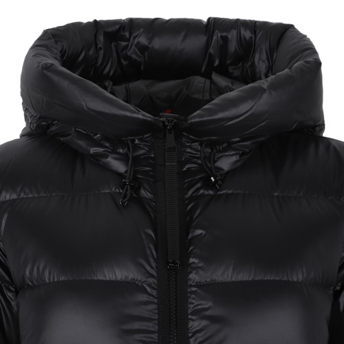 Moncler Black Hooded Down Coat.