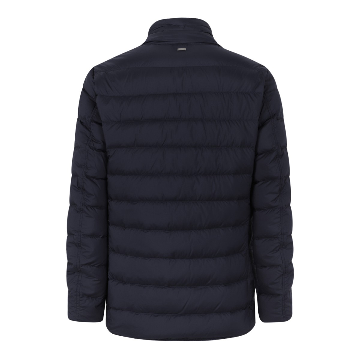 Herno Navy Quilted Down Blazer.