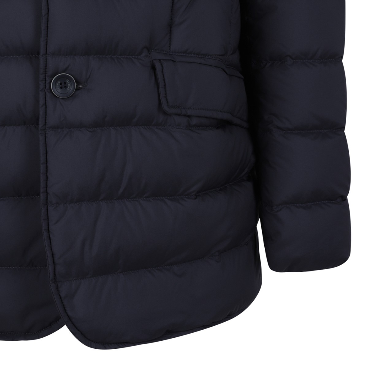 Herno Navy Quilted Down Blazer.