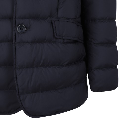 Herno Navy Quilted Down Blazer.