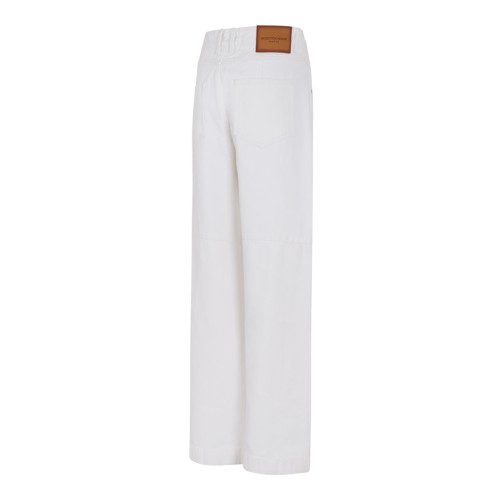 Wooyoungmi White Wide-Leg Tailored Trousers.