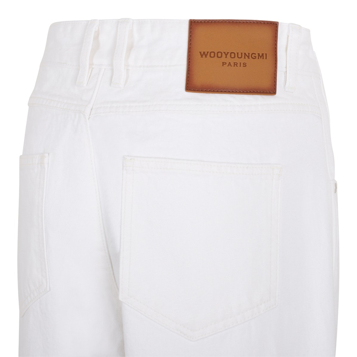 Wooyoungmi White Wide-Leg Tailored Trousers.