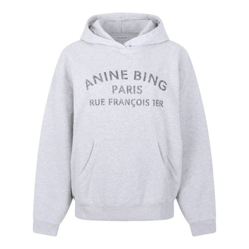 Anine Bing Grey Logo Hoodie.