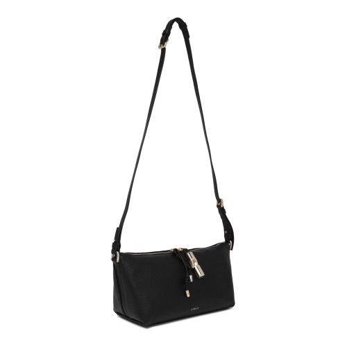 Furla Black Leather Shoulder Bag.