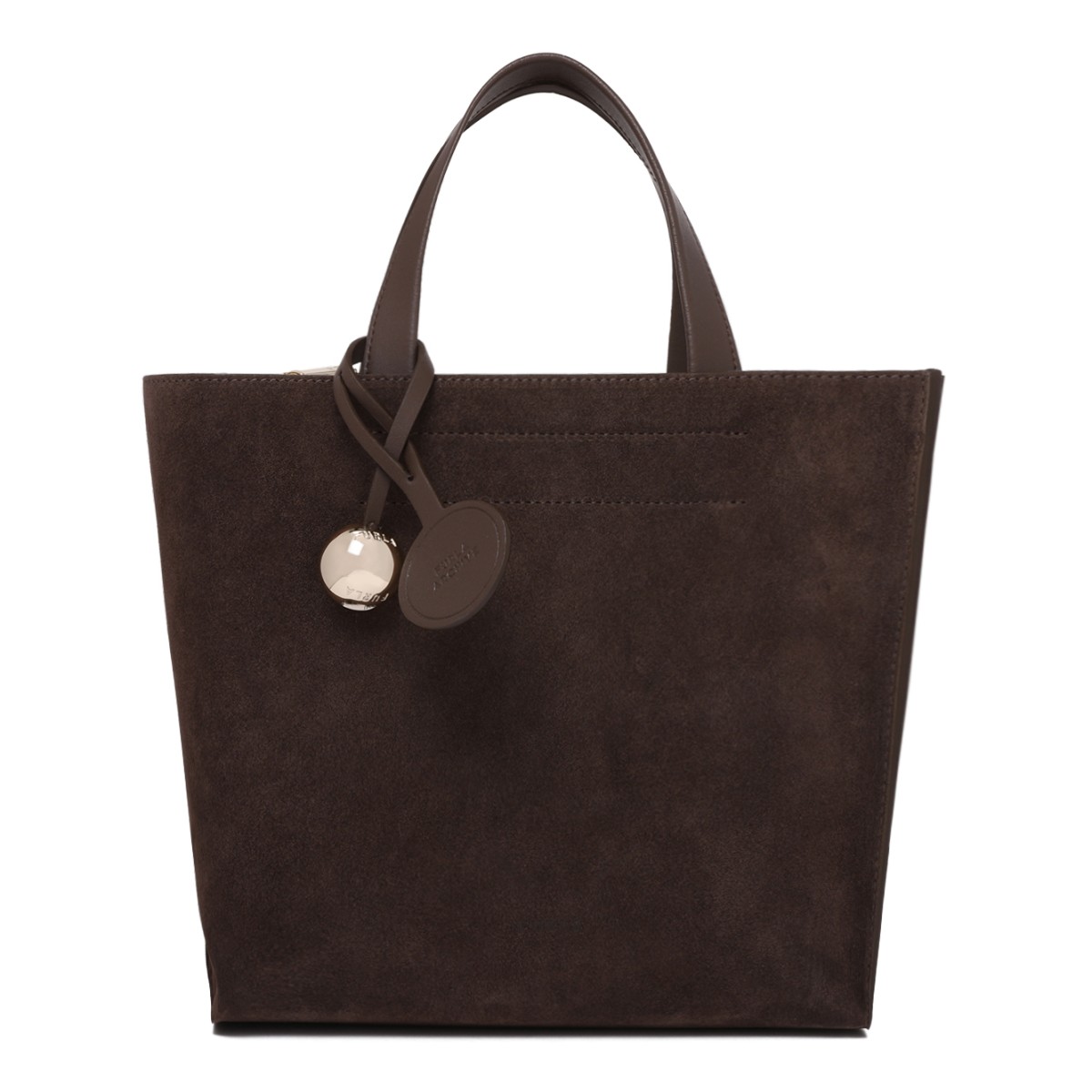 Furla Brown Suede Tote Bag.