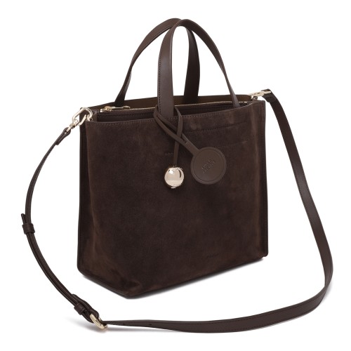 Furla Brown Suede Tote Bag.