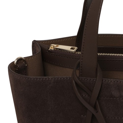 Furla Brown Suede Tote Bag.