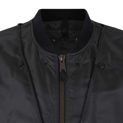 Maison Margiela Black Nylon Bomber Jacket.