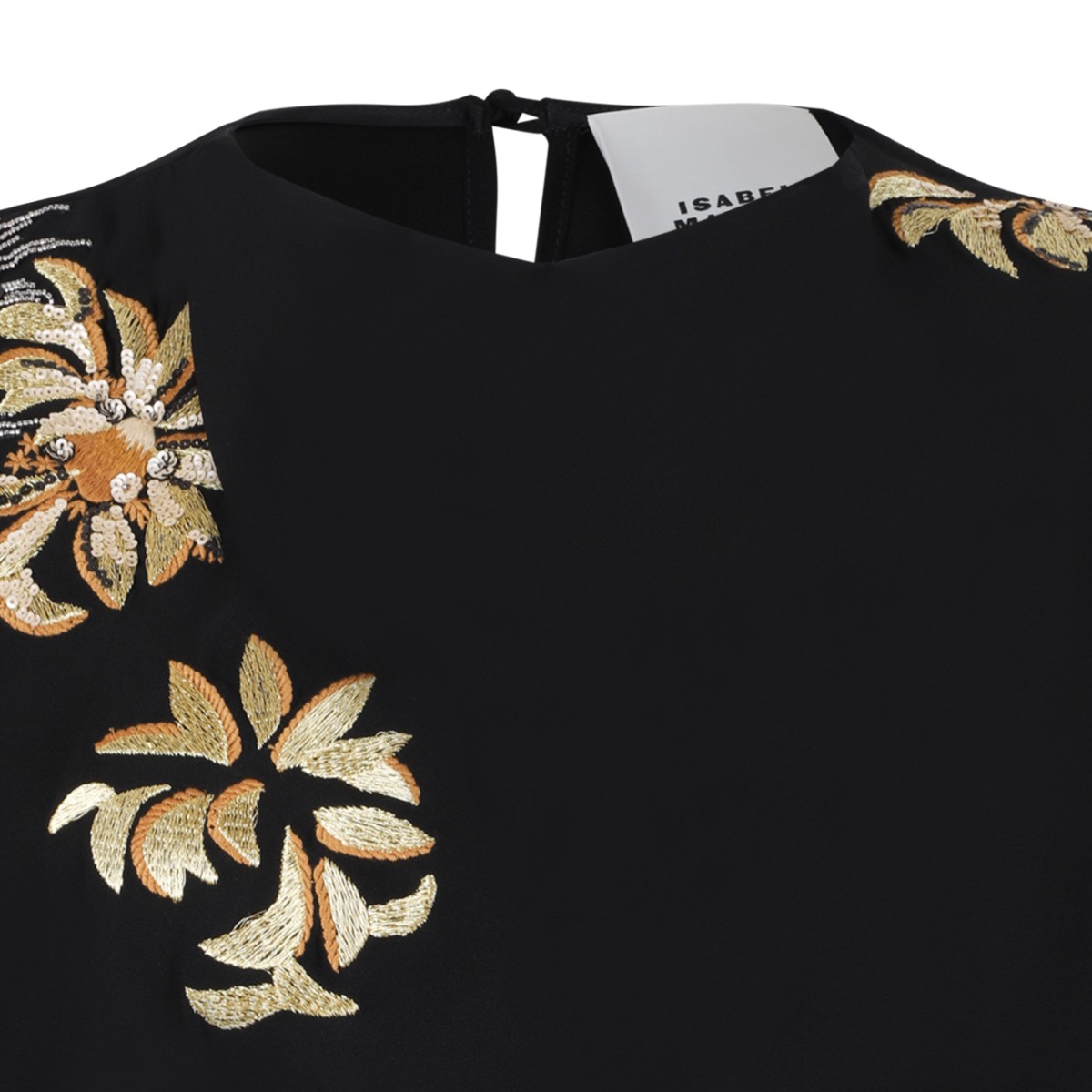 Isabel Marant Black Embellished Midi Dress.