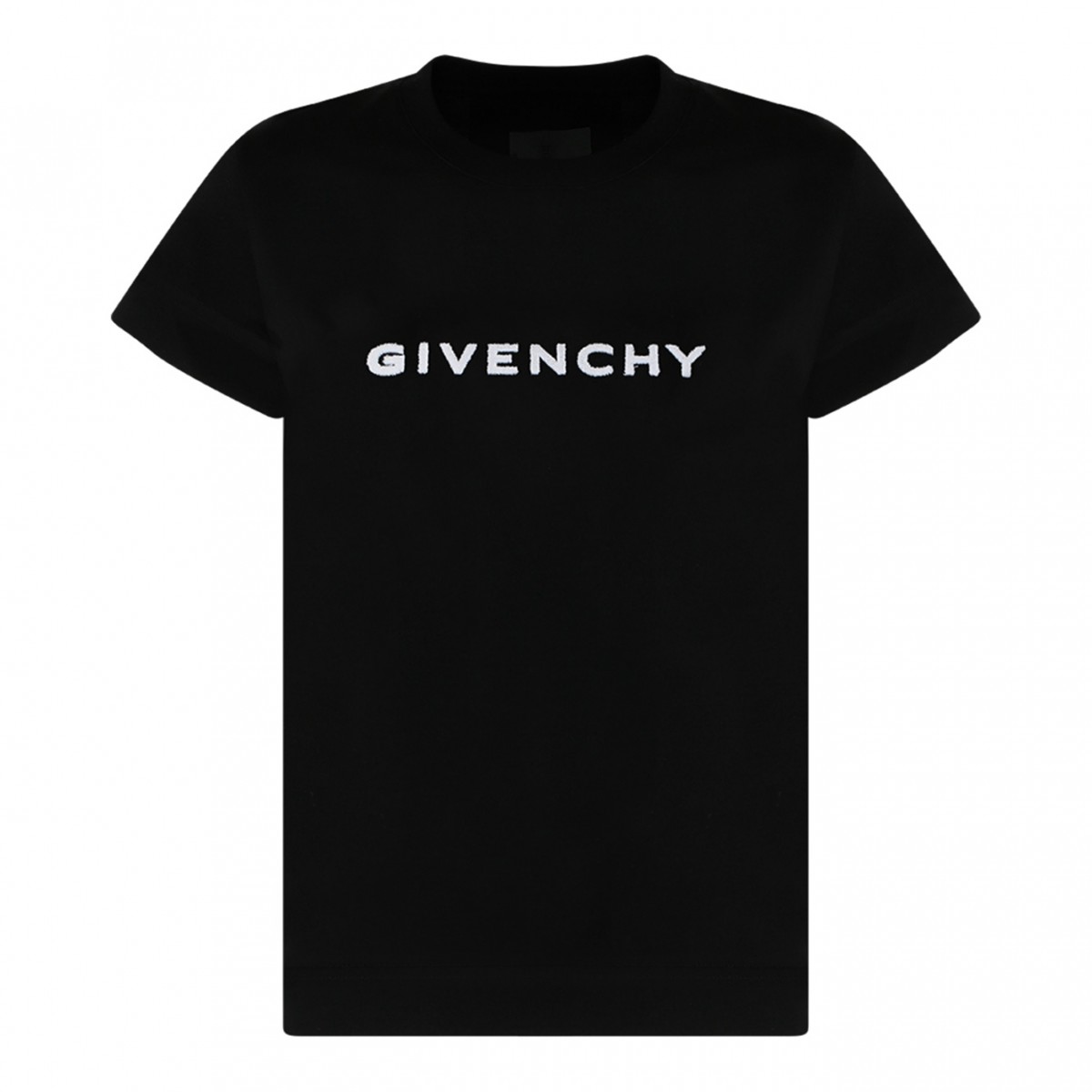 Givenchy Black Cotton Logo Print T-Shirt.