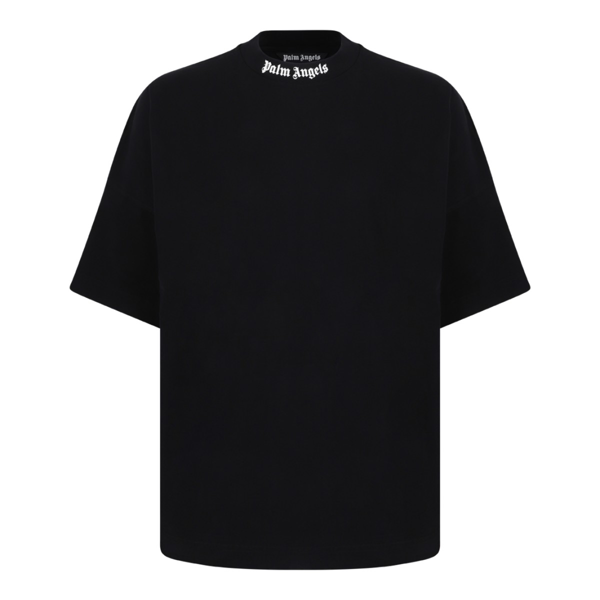 Palm Angels Black Cotton T-Shirt.