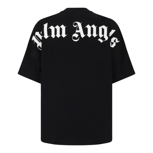 Palm Angels Black Cotton T-Shirt. 2