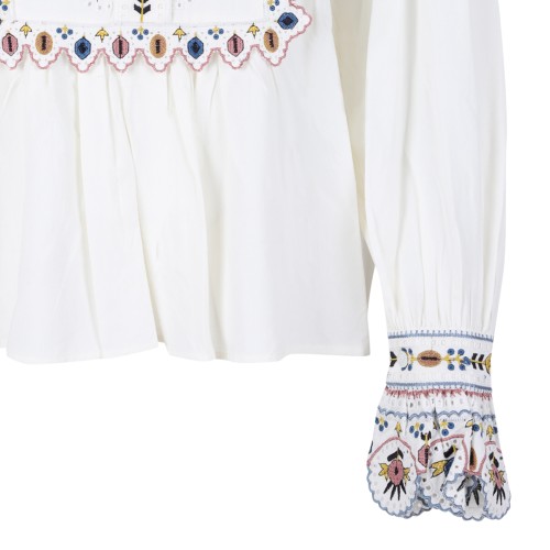 Isabel Marant White Embroidered Blouse.