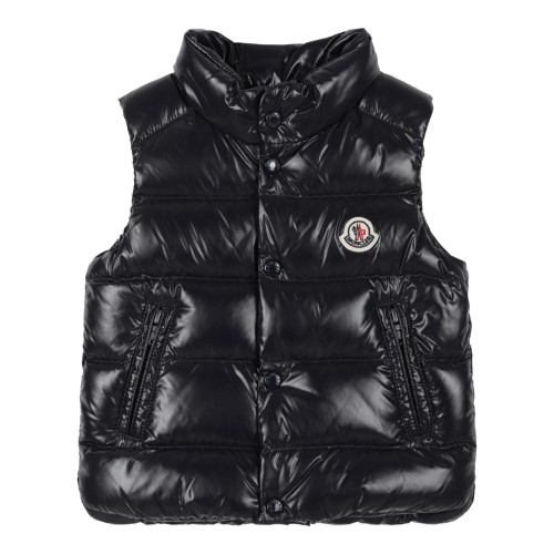 Moncler Black Glossy Down Vest.