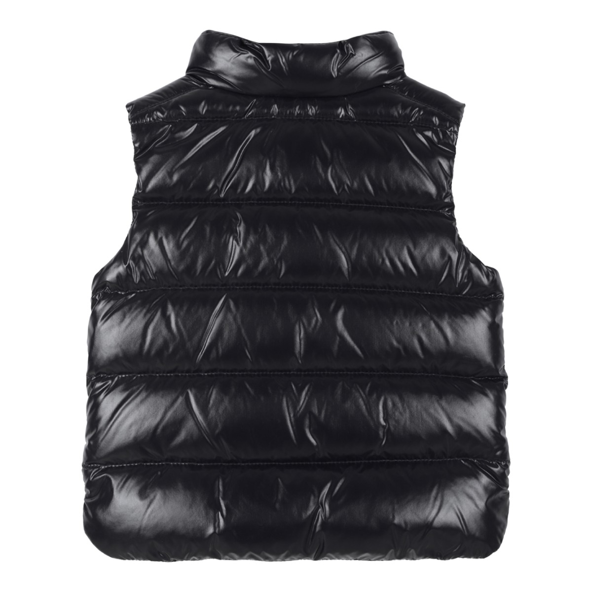 Moncler Black Glossy Down Vest.