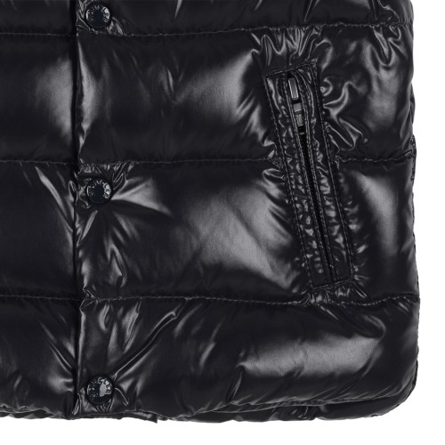 Moncler Black Glossy Down Vest.