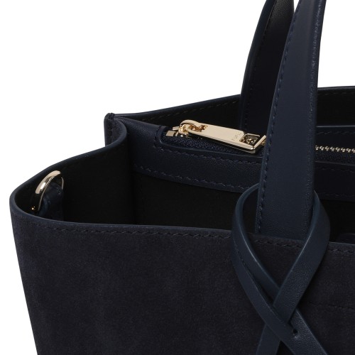Furla Navy Suede Tote Bag.