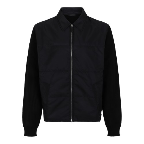Prada Black Zip-Up Bomber Jacket.