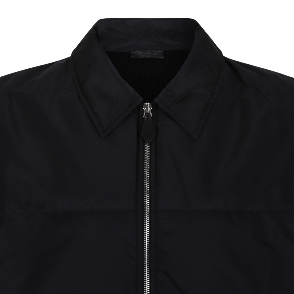 Prada Black Zip-Up Bomber Jacket.