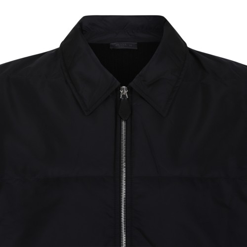 Prada Black Zip-Up Bomber Jacket.