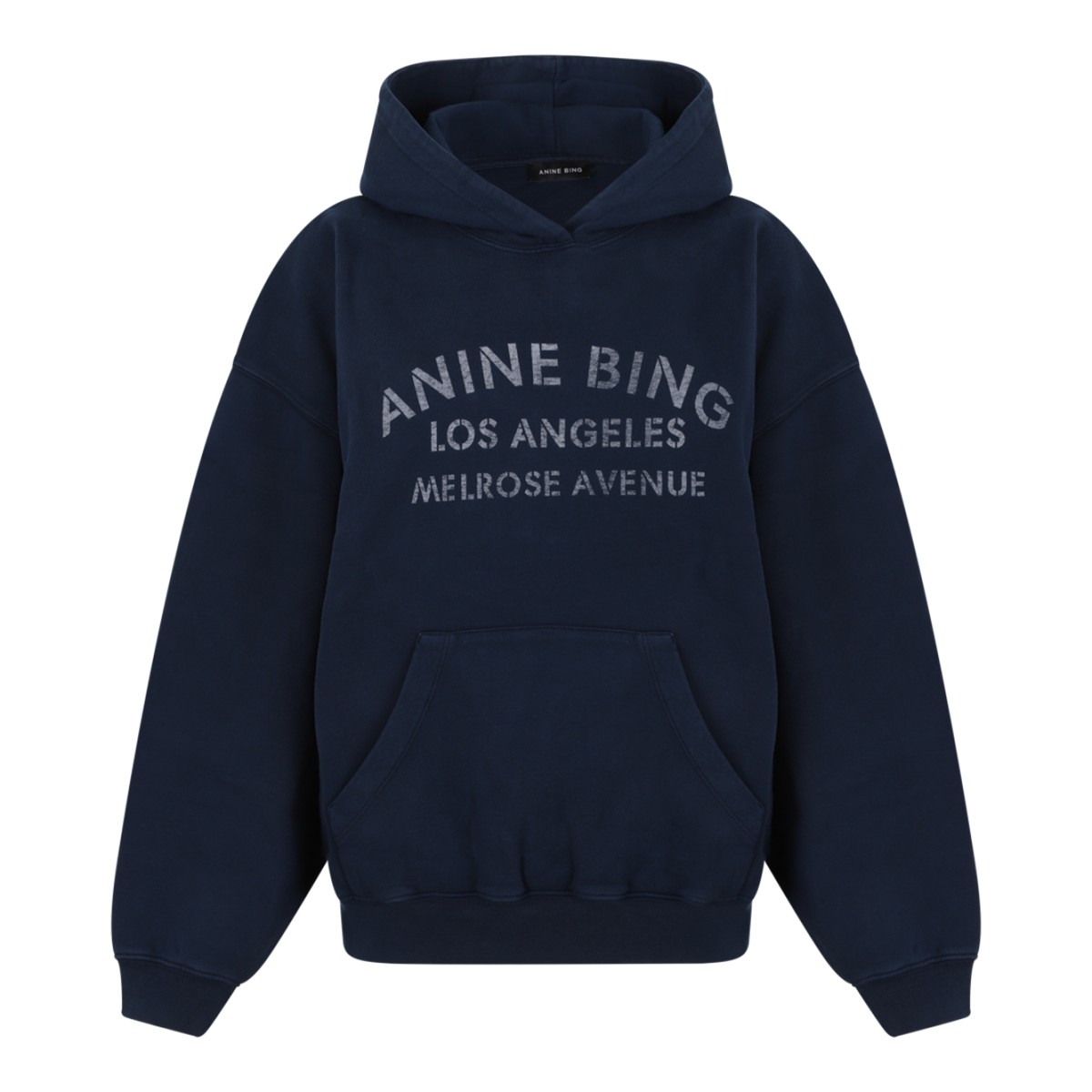 Anine Bing Navy Logo Hoodie.