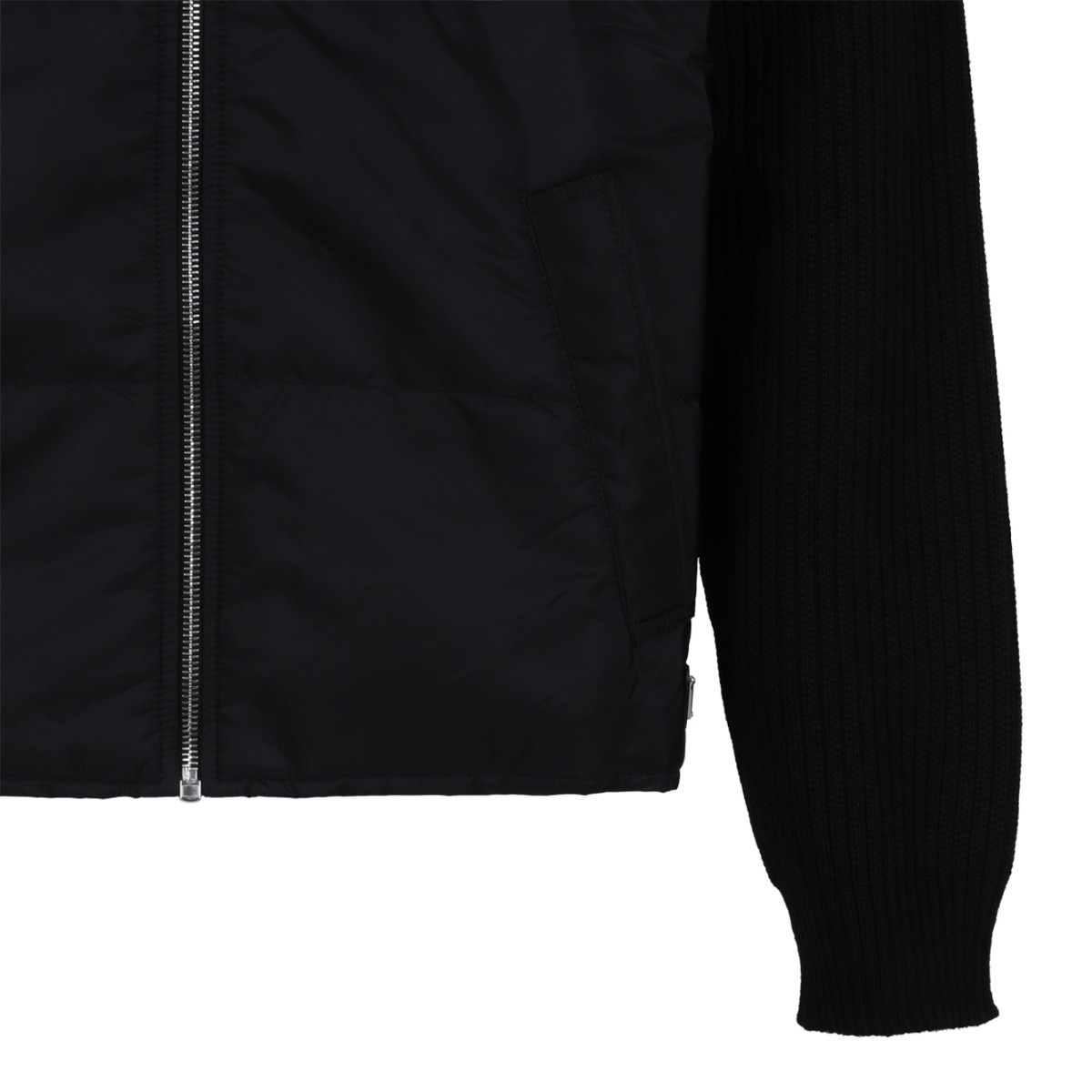 Prada Black Zip-Up Bomber Jacket.