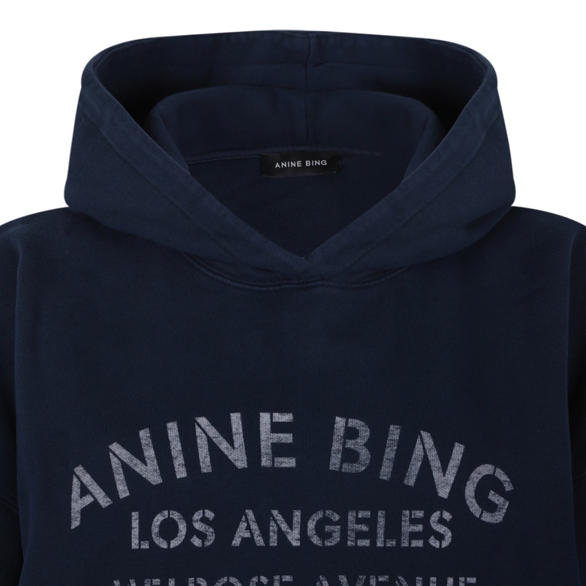 Anine Bing Navy Logo Hoodie.