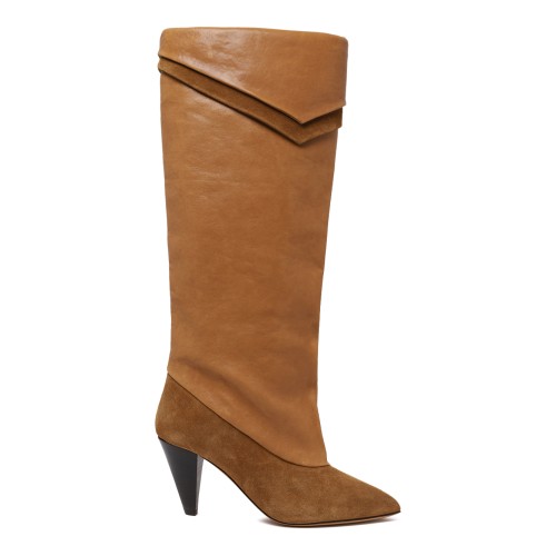 Isabel Marant Camel Leather Knee-High Boots.